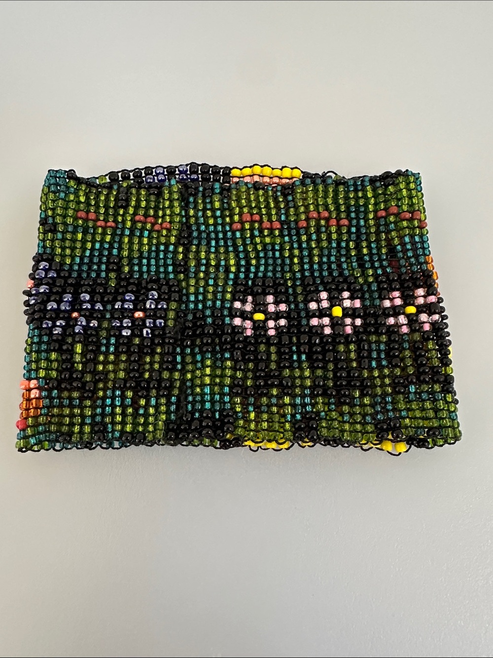 Hand-Beaded Floral Cuff Watch Bracelet - Multicolor - Picture 5 of 6